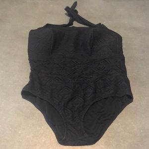 Jessica Simpson Black Mesh One Piece Swimsuit